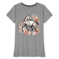 Flower Horse 4 - Frauen Premium Bio T-Shirt - Grau meliert