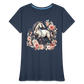 Flower Horse 4 - Frauen Premium Bio T-Shirt - Navy