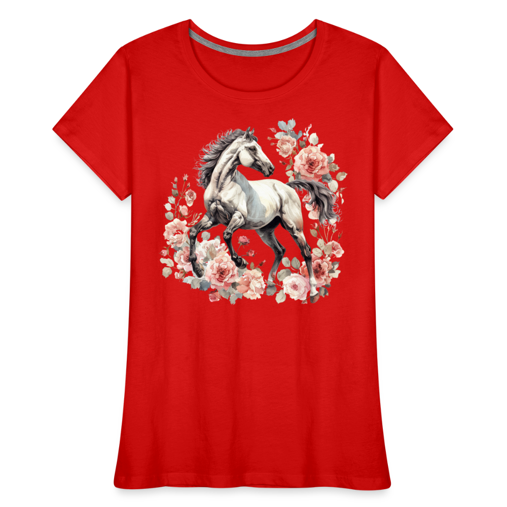 Flower Horse 4 - Frauen Premium Bio T-Shirt - Rot