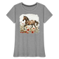 Flower Horse 9 - Frauen Premium Bio T-Shirt - Grau meliert