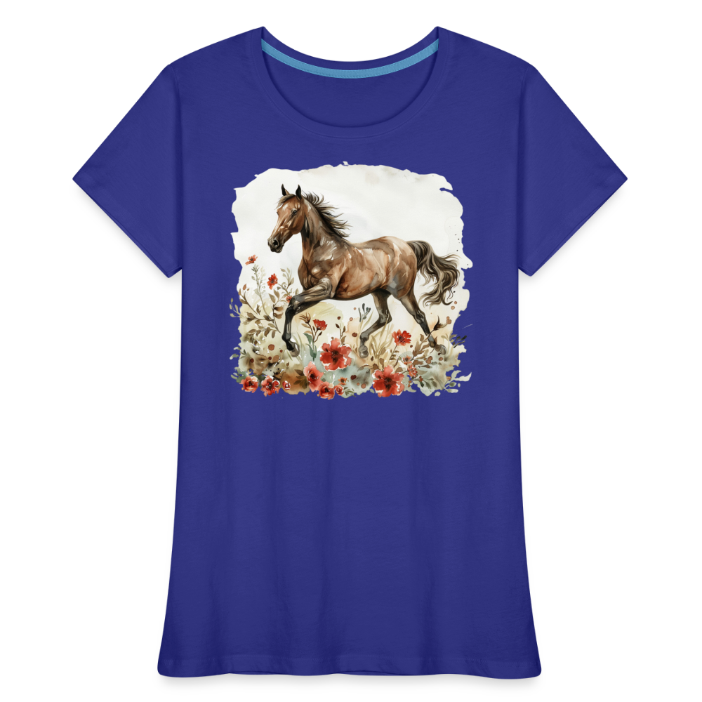 Flower Horse 9 - Frauen Premium Bio T-Shirt - Königsblau