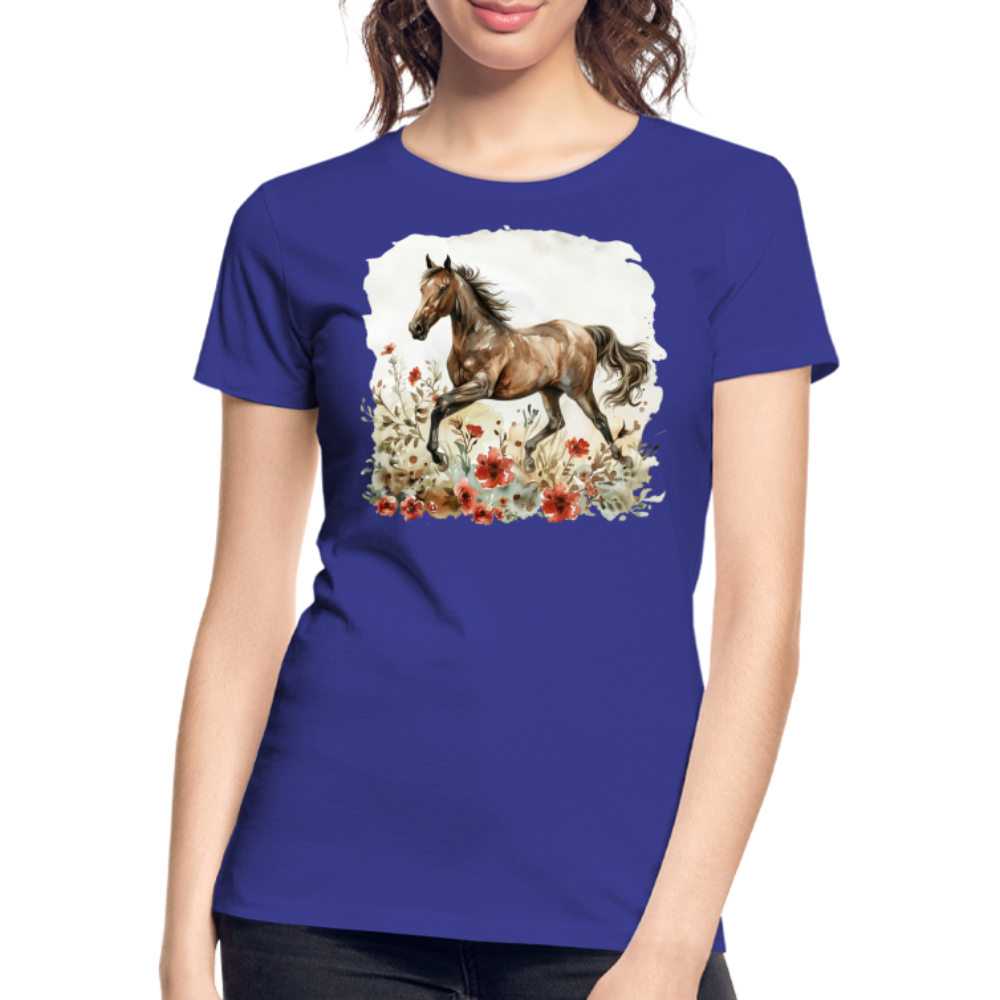 Flower Horse 9 - Frauen Premium Bio T-Shirt - Königsblau