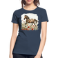 Flower Horse 9 - Frauen Premium Bio T-Shirt - Navy