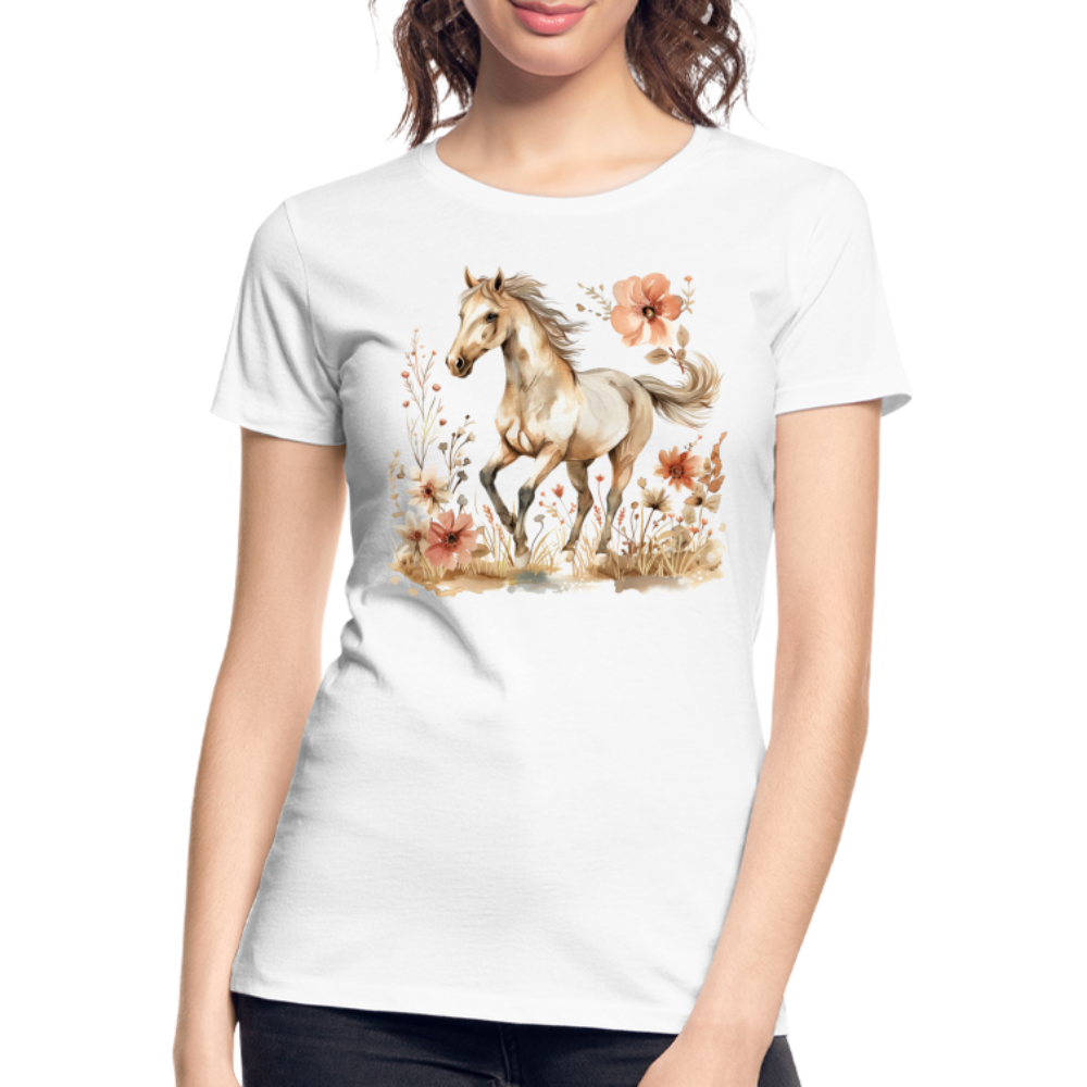 Flower Horse 6 - Frauen Premium Bio T-Shirt - Weiß