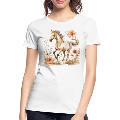 Flower Horse 6 - Frauen Premium Bio T-Shirt - Weiß