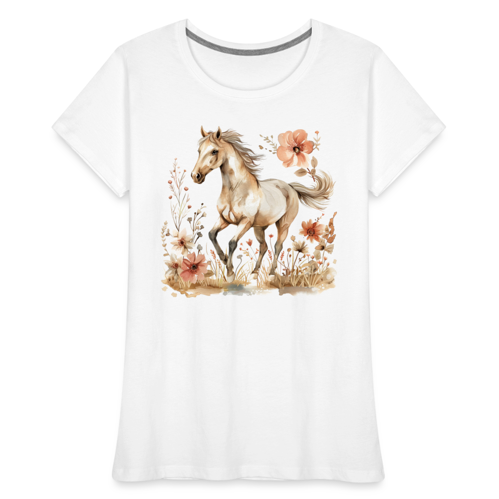 Flower Horse 6 - Frauen Premium Bio T-Shirt - Weiß