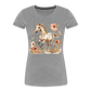 Flower Horse 6 - Frauen Premium Bio T-Shirt - Grau meliert