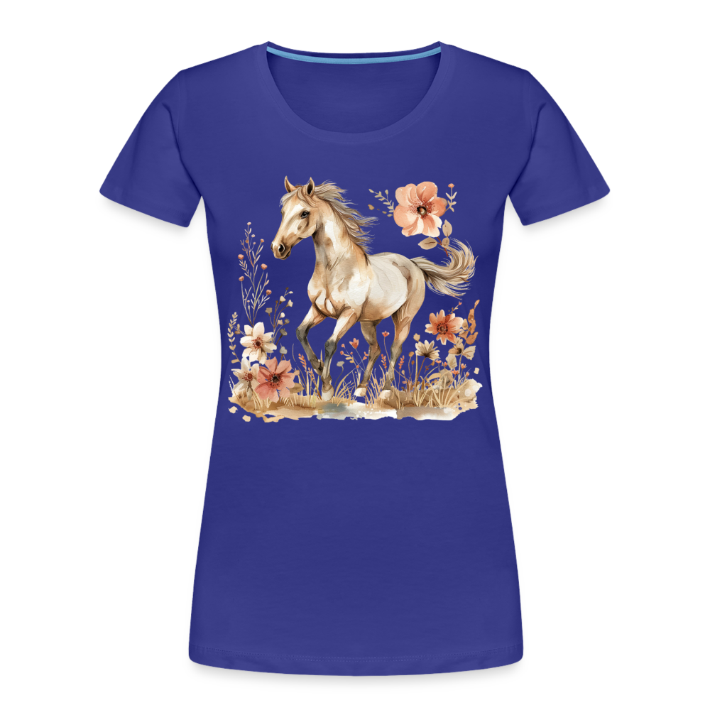 Flower Horse 6 - Frauen Premium Bio T-Shirt - Königsblau