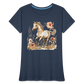 Flower Horse 6 - Frauen Premium Bio T-Shirt - Navy