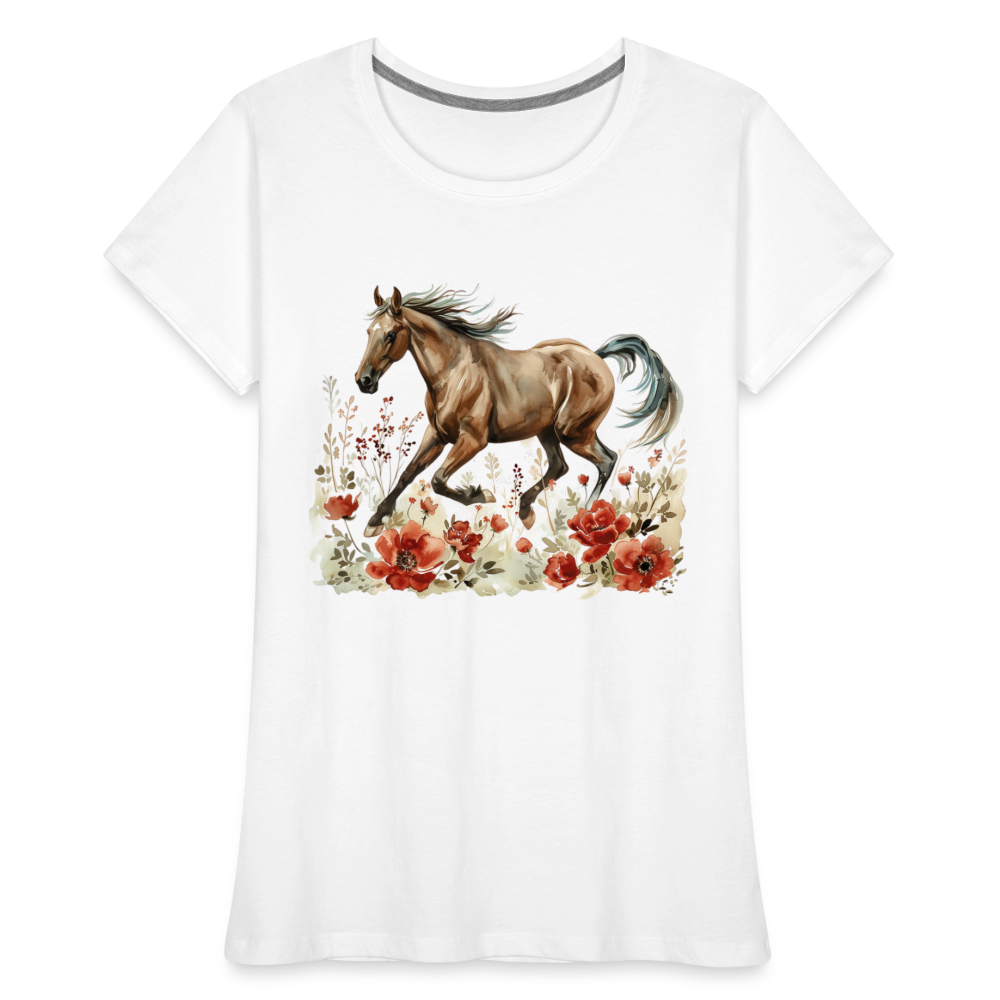 Flower Horse 12 - Frauen Premium Bio T-Shirt - Weiß