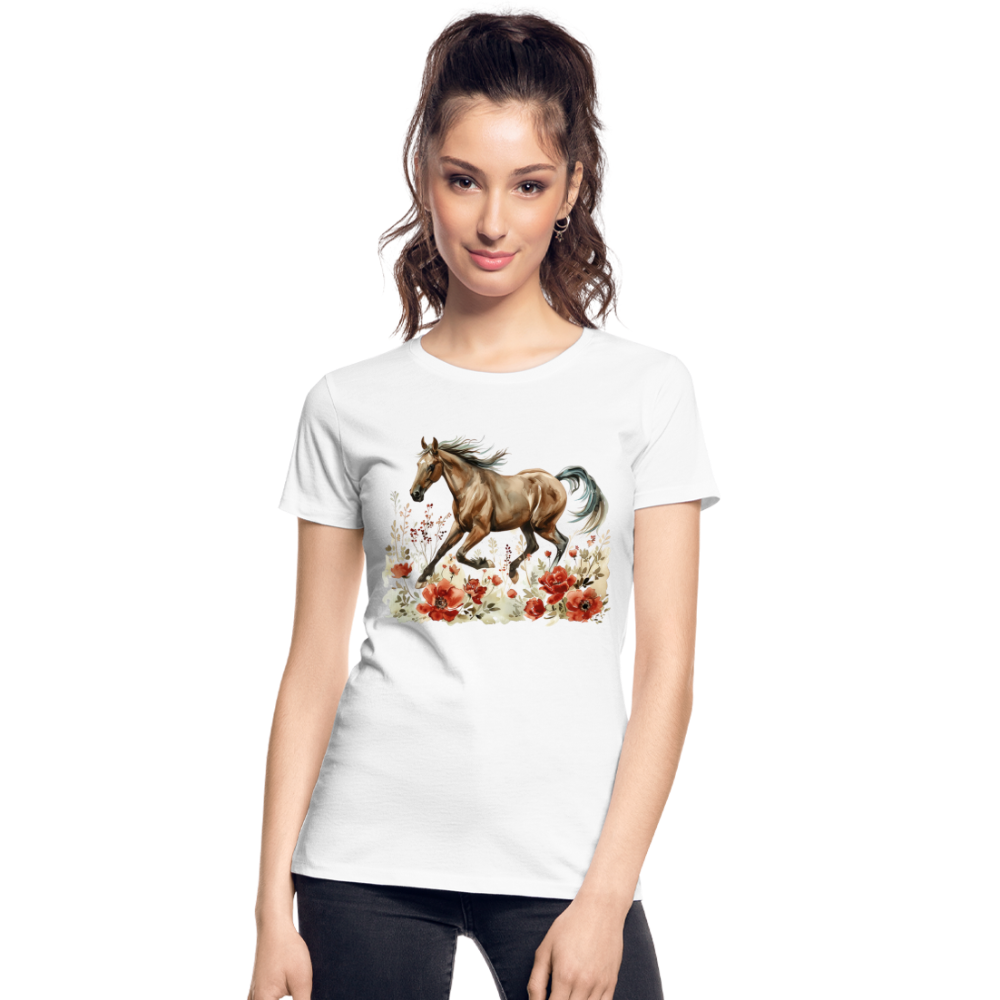 Flower Horse 12 - Frauen Premium Bio T-Shirt - Weiß