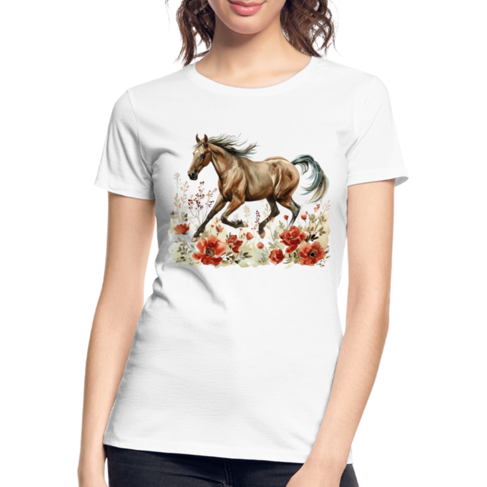 Flower Horse 12 - Frauen Premium Bio T-Shirt - Weiß