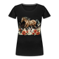 Flower Horse 12 - Frauen Premium Bio T-Shirt - Schwarz