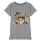 Flower Horse 12 - Frauen Premium Bio T-Shirt - Grau meliert