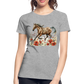 Flower Horse 12 - Frauen Premium Bio T-Shirt - Grau meliert