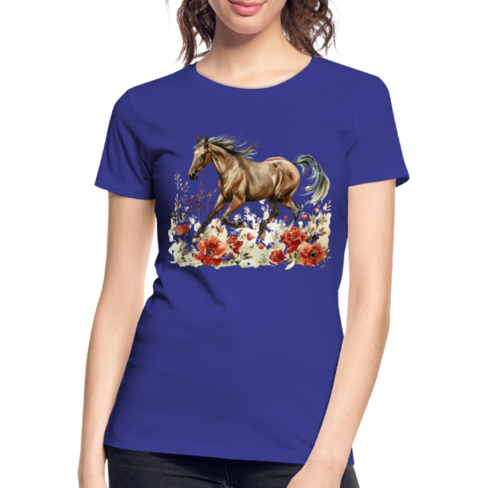 Flower Horse 12 - Frauen Premium Bio T-Shirt - Königsblau