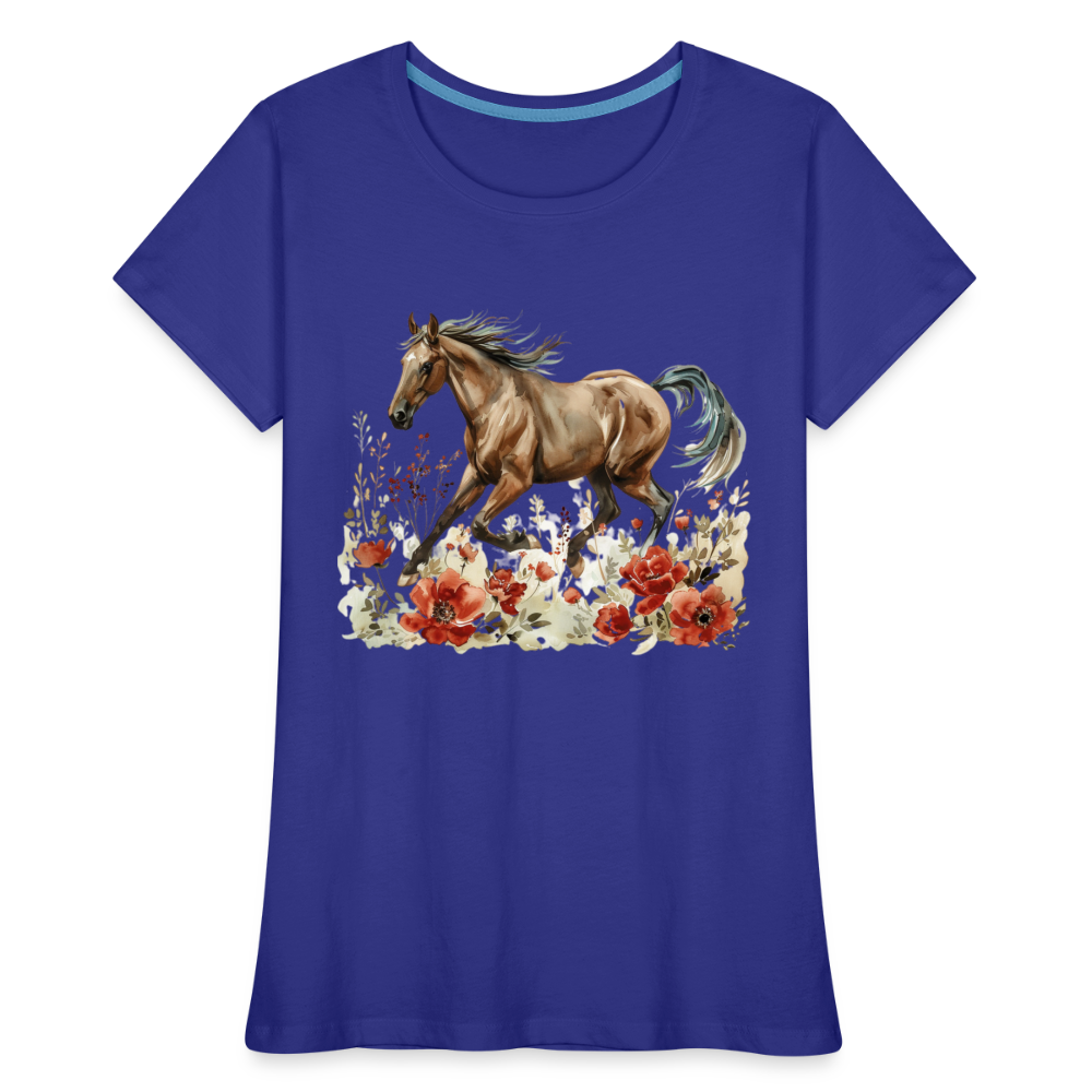 Flower Horse 12 - Frauen Premium Bio T-Shirt - Königsblau