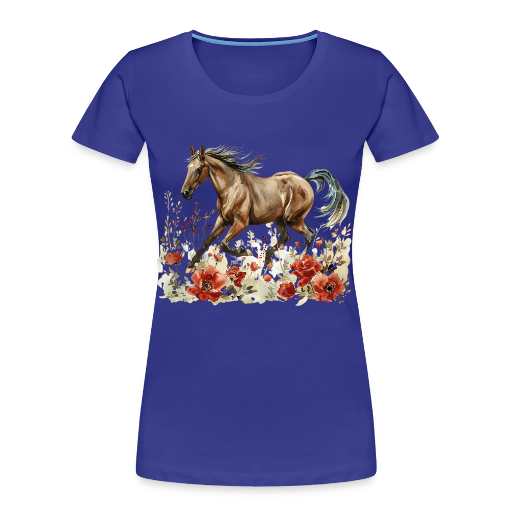 Flower Horse 12 - Frauen Premium Bio T-Shirt - Königsblau