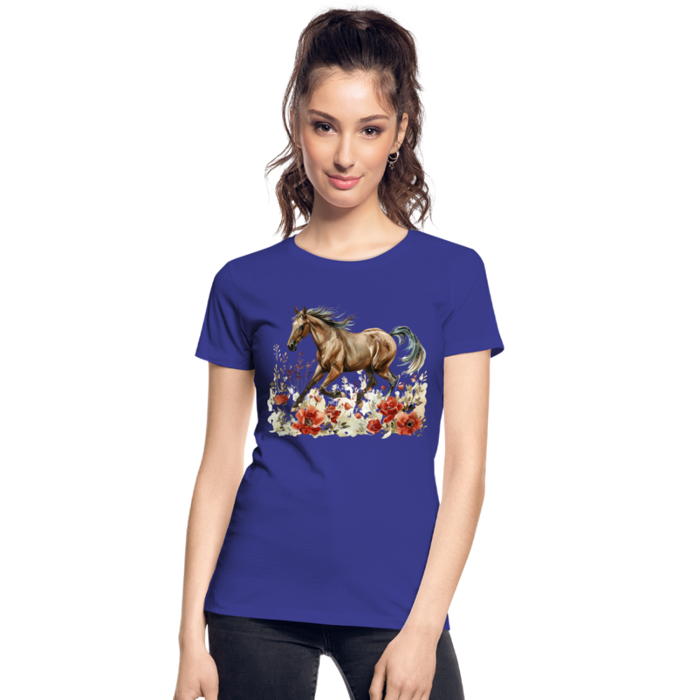 Flower Horse 12 - Frauen Premium Bio T-Shirt - Königsblau