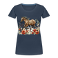 Flower Horse 12 - Frauen Premium Bio T-Shirt - Navy