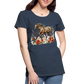 Flower Horse 12 - Frauen Premium Bio T-Shirt - Navy