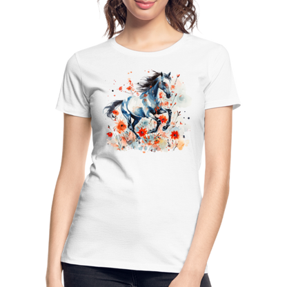 Flower Horse 11 - Frauen Premium Bio T-Shirt - Weiß