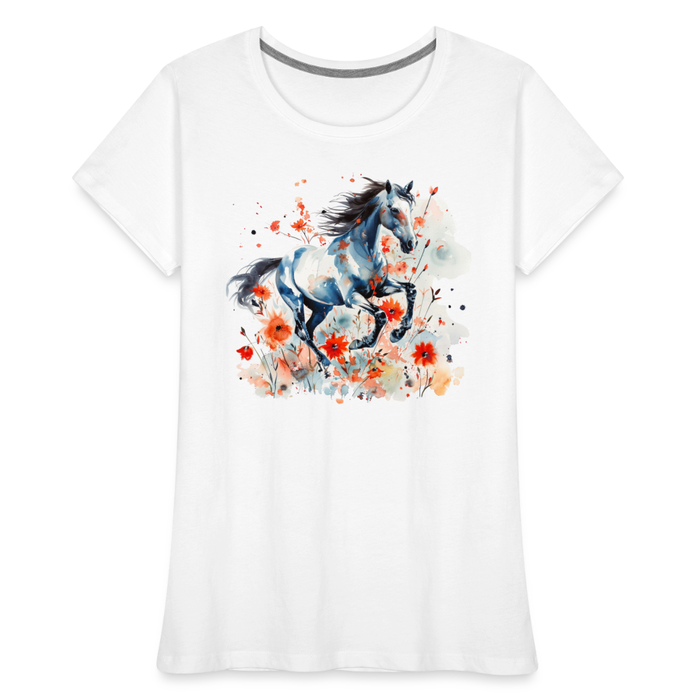 Flower Horse 11 - Frauen Premium Bio T-Shirt - Weiß