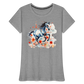 Flower Horse 11 - Frauen Premium Bio T-Shirt - Grau meliert