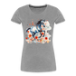 Flower Horse 11 - Frauen Premium Bio T-Shirt - Grau meliert