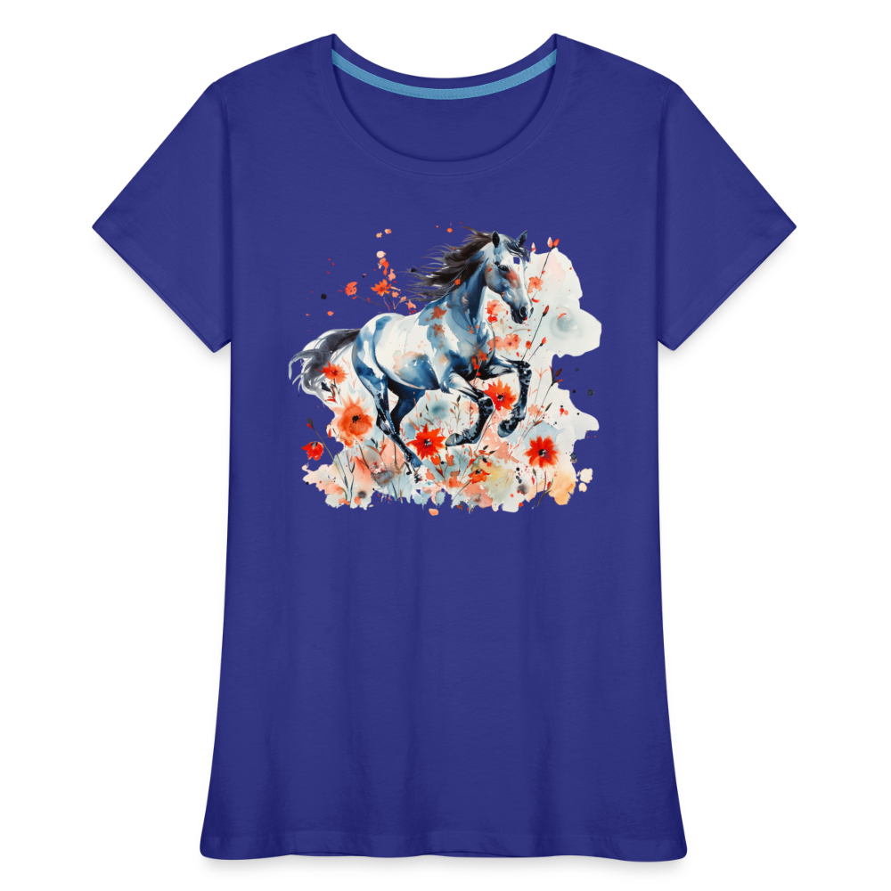 Flower Horse 11 - Frauen Premium Bio T-Shirt - Königsblau