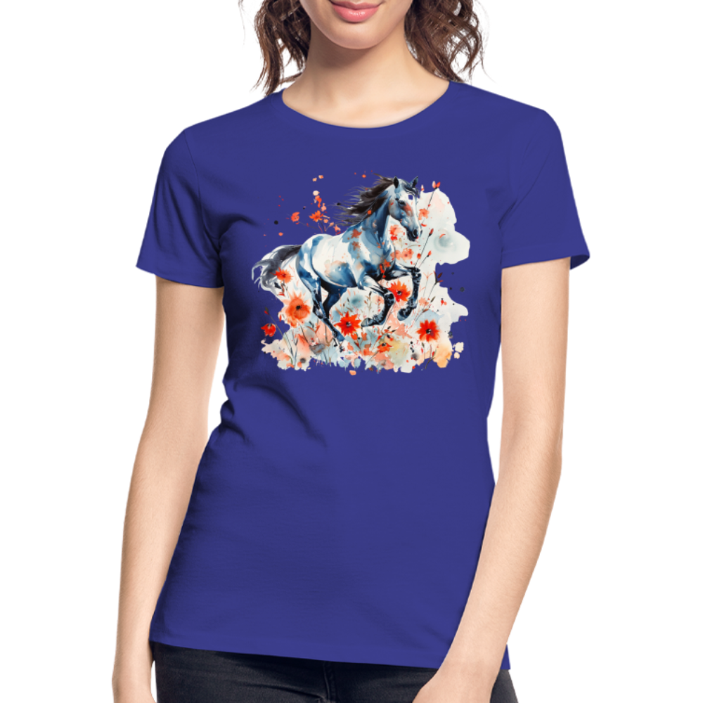 Flower Horse 11 - Frauen Premium Bio T-Shirt - Königsblau