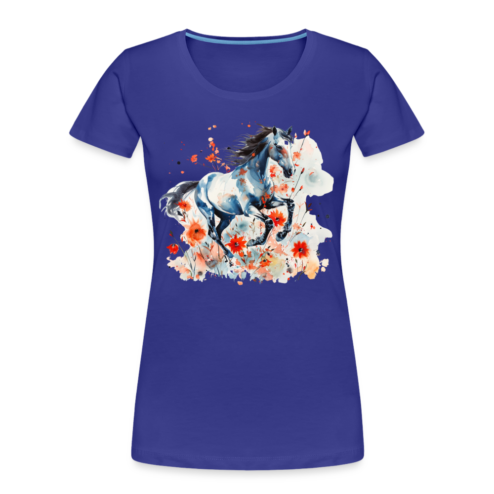 Flower Horse 11 - Frauen Premium Bio T-Shirt - Königsblau