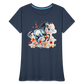 Flower Horse 11 - Frauen Premium Bio T-Shirt - Navy