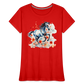 Flower Horse 11 - Frauen Premium Bio T-Shirt - Rot