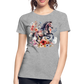 Flower Horse 18 - Frauen Premium Bio T-Shirt - Grau meliert