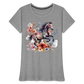 Flower Horse 18 - Frauen Premium Bio T-Shirt - Grau meliert