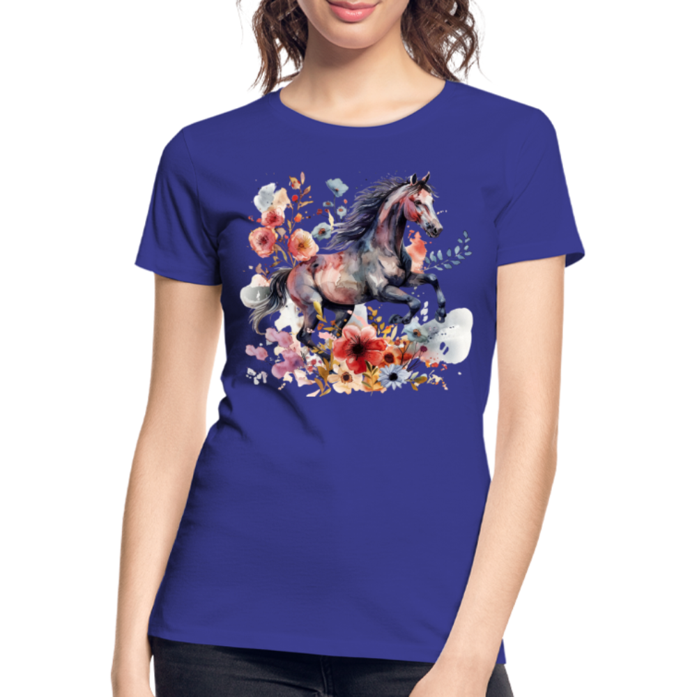 Flower Horse 18 - Frauen Premium Bio T-Shirt - Königsblau