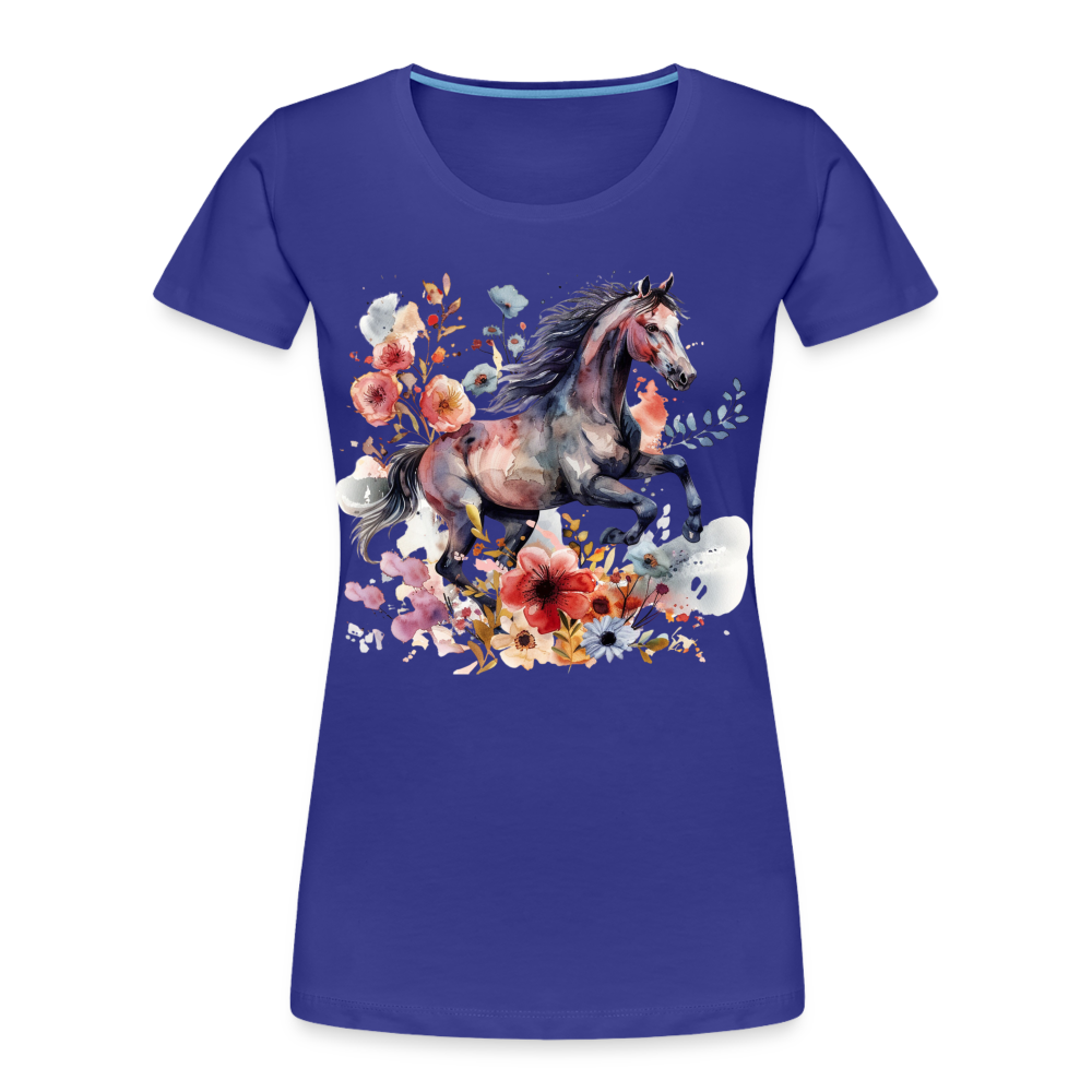 Flower Horse 18 - Frauen Premium Bio T-Shirt - Königsblau