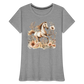 Flower Horse 10 - Frauen Premium Bio T-Shirt - Grau meliert