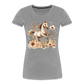 Flower Horse 10 - Frauen Premium Bio T-Shirt - Grau meliert