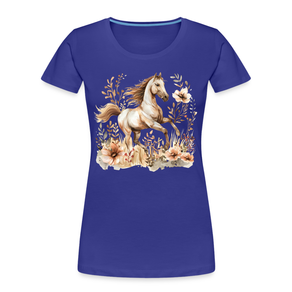 Flower Horse 10 - Frauen Premium Bio T-Shirt - Königsblau