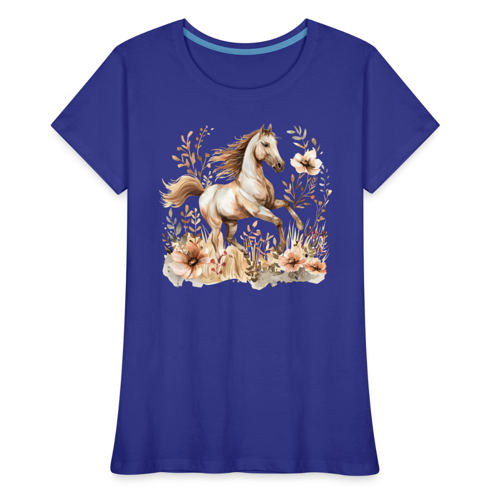 Flower Horse 10 - Frauen Premium Bio T-Shirt - Königsblau