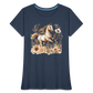 Flower Horse 10 - Frauen Premium Bio T-Shirt - Navy