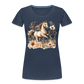 Flower Horse 10 - Frauen Premium Bio T-Shirt - Navy