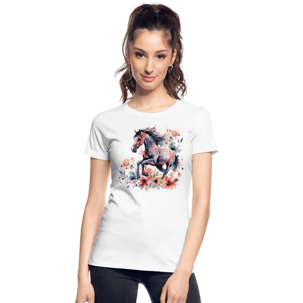 Flower Horse 16 - Frauen Premium Bio T-Shirt - Weiß