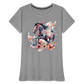 Flower Horse 16 - Frauen Premium Bio T-Shirt - Grau meliert