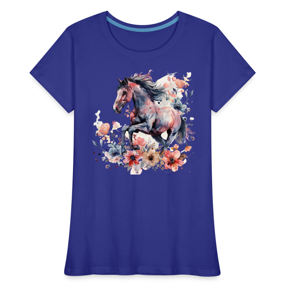 Flower Horse 16 - Frauen Premium Bio T-Shirt - Königsblau