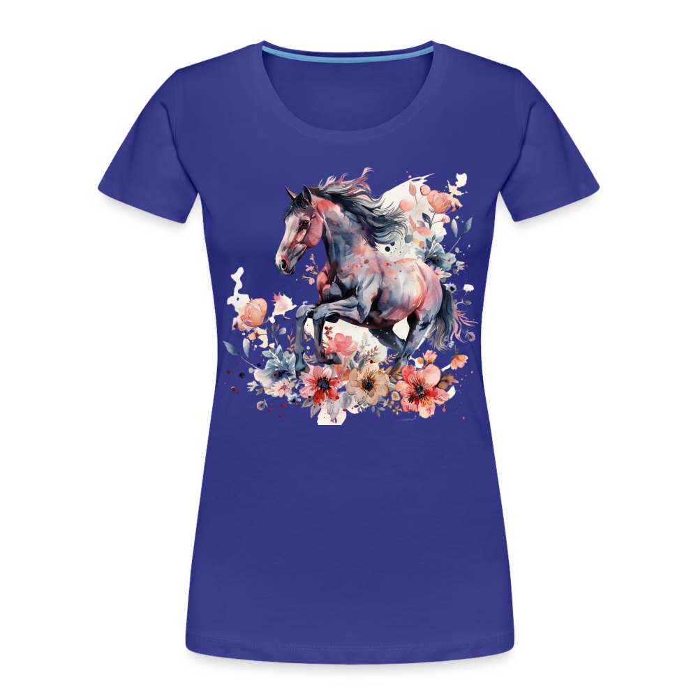 Flower Horse 16 - Frauen Premium Bio T-Shirt - Königsblau