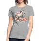 Flower Horse 13 - Frauen Premium Bio T-Shirt - Grau meliert