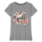 Flower Horse 13 - Frauen Premium Bio T-Shirt - Grau meliert